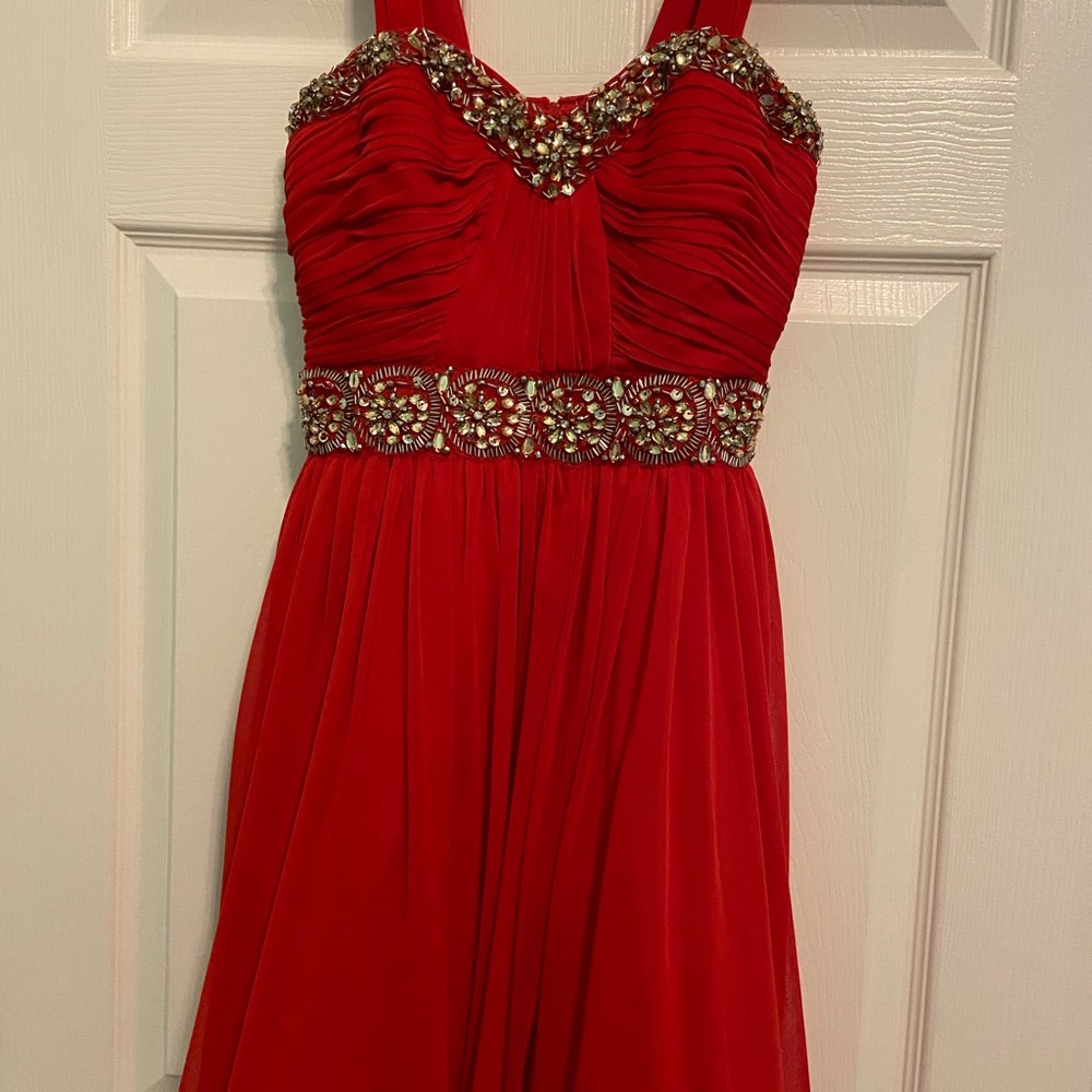 Red beaded dress